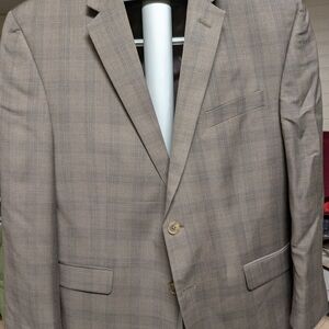 Kenneth Cole Light Tan Plaid Blazer